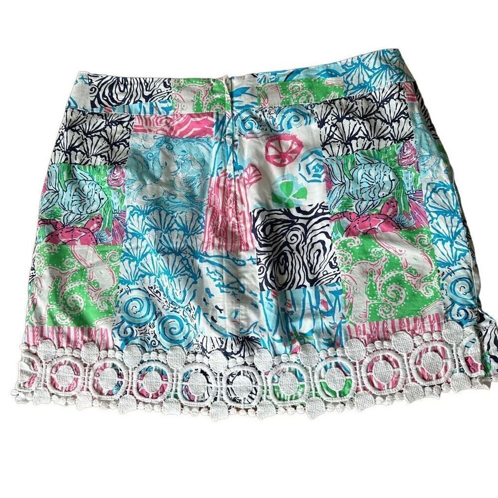 LILLY PULITZER Sea Life Skort Size 6 Multicolor Mini Pockets Venice Lace - Picture 4 of 4